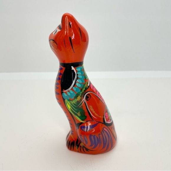 MEXICAN Folk Art Pottery Talavera 5.2” Cat - Picture 10 of 12